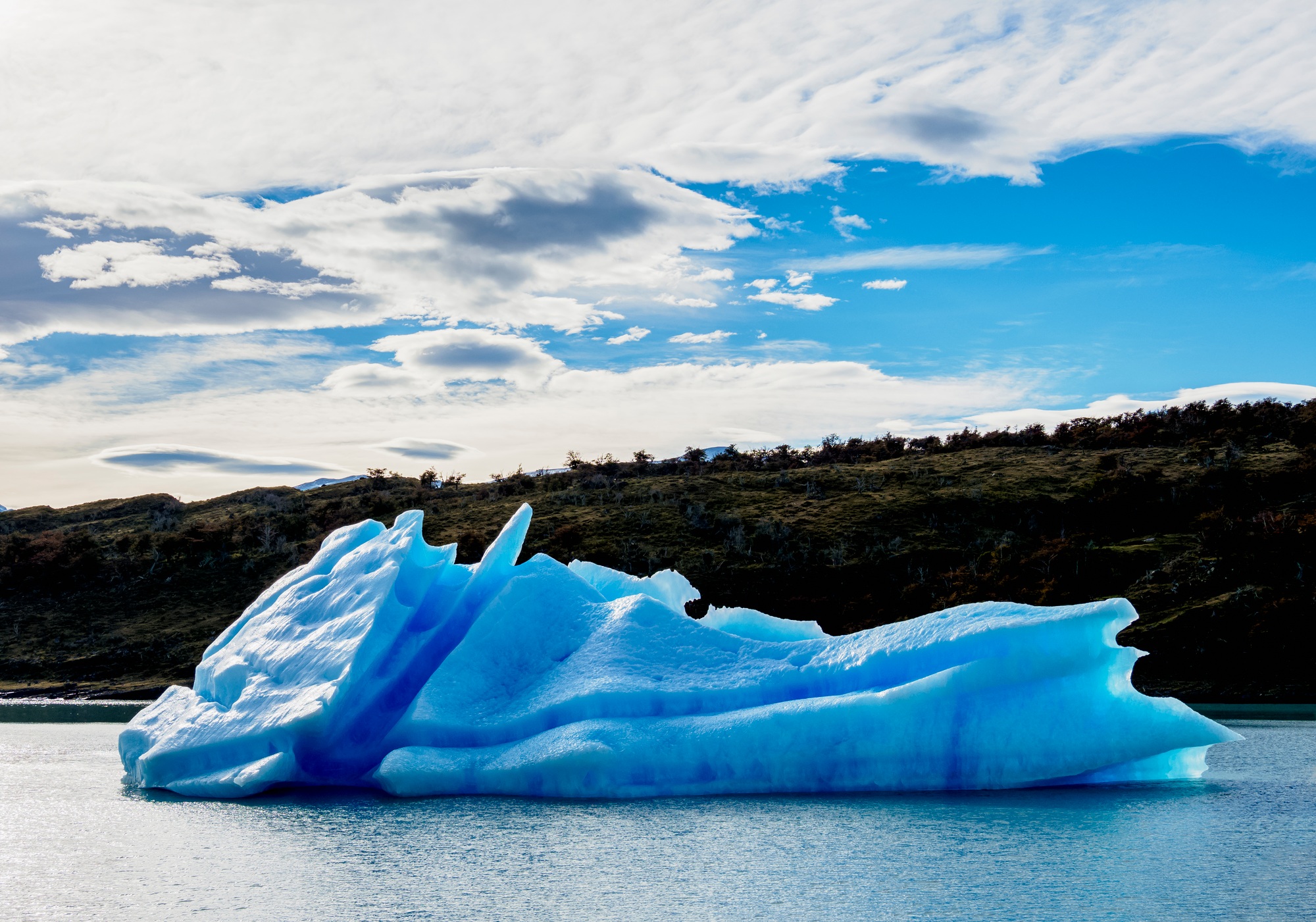 Icebergs on Lake Argentino in Los Glaciares National Park, Patagonia, Argentina